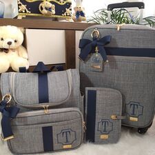Mala de Bebê Resistente, Mochila Luxuosa e Porta Documento
